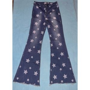 Cello Jeans Women's Juniors High Rise Star Denim Flares Size 5